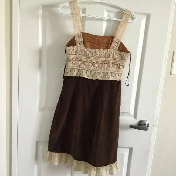 NWT Anthropologie "Macchiato Jumper Dress" by Zehavale, Corduroy, Lace, Sz 2 - Picture 2 of 15